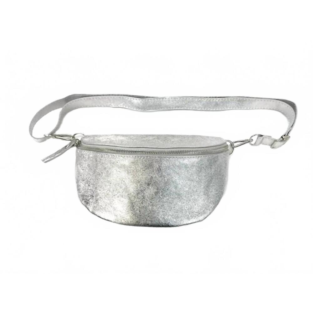 NEW BC HANDBAGS women's sol leather bag in silver